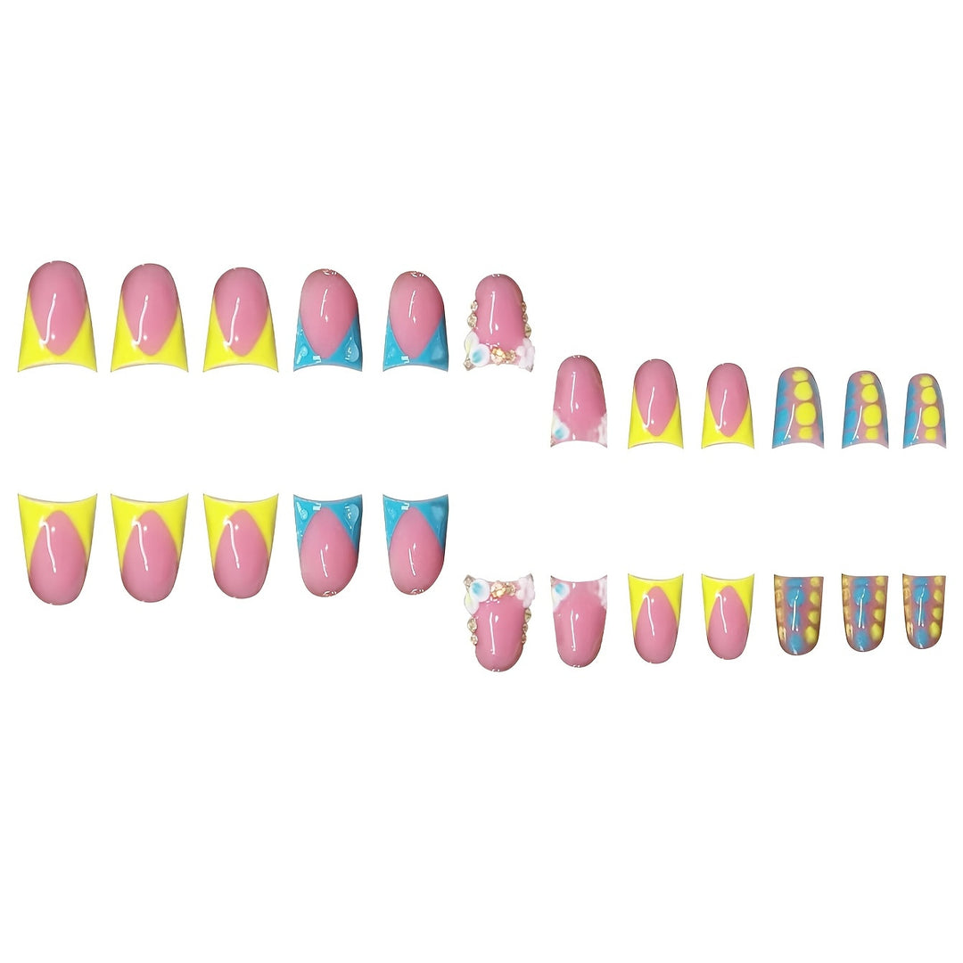 Decorative Press-On Nails with Rhinestone Accents Bowlift