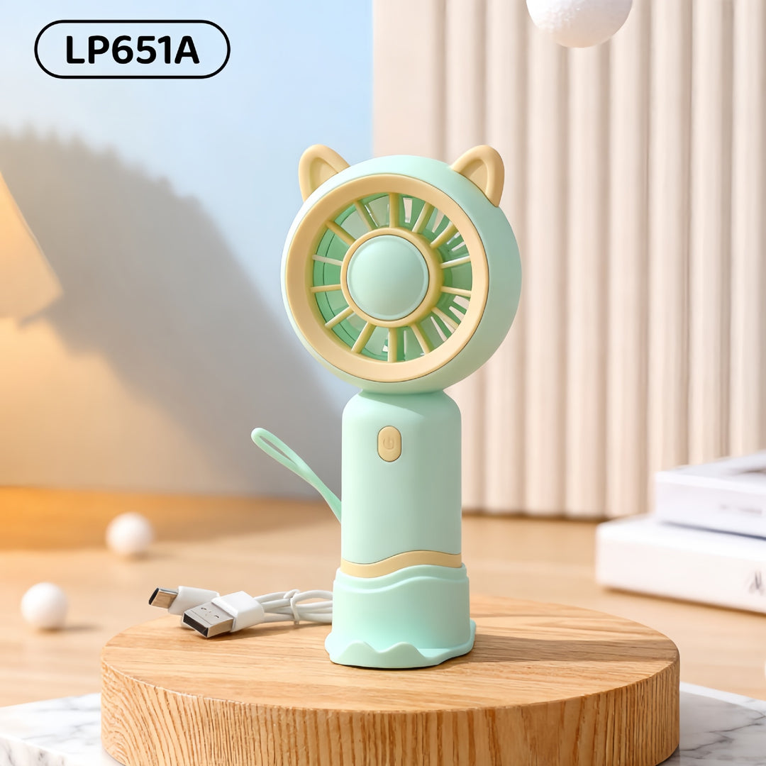 Women's portable USB handheld fan with cute cat design Bowlift