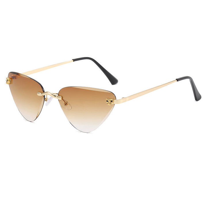 Ladies Cat-Eye Sunglasses with Elegant Metal Frame Bowlift