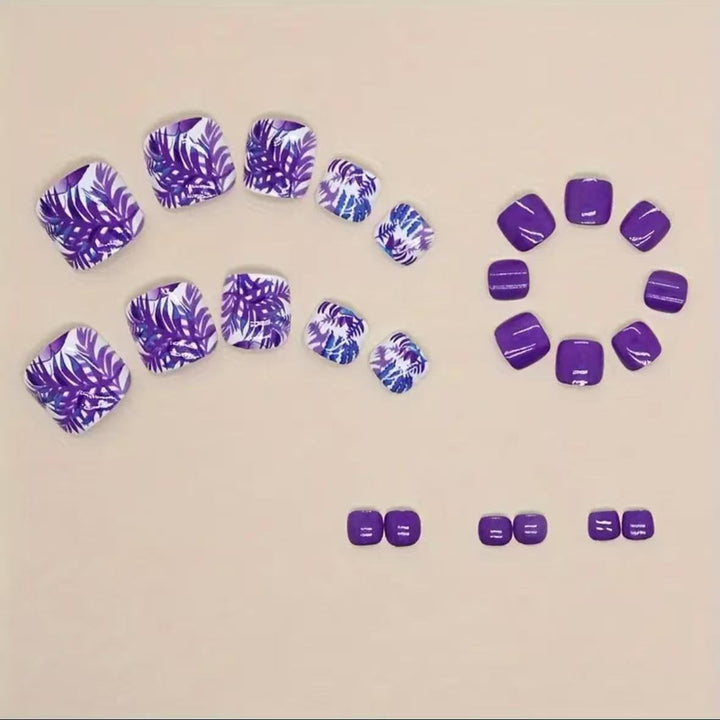 Nail art set with vibrant tropical motifs and glossy finish Bowlift