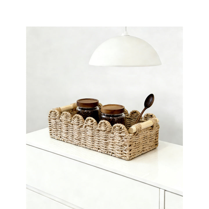 Decorative storage basket with ergonomic handles Bowlift