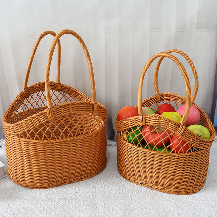 Handwoven Market Tote Basket Bowlift
