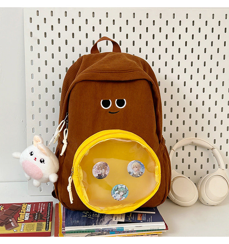 Backpack with Transparent Viewing Window and Animal Pendant Bowlift