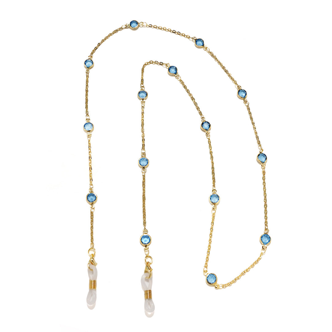 Elegant Crystal-Embellished Eyewear Chain Bowlift