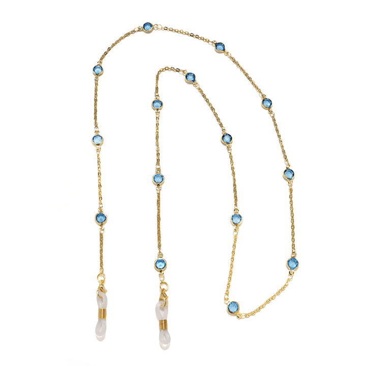 Elegant Crystal-Embellished Eyewear Chain Bowlift