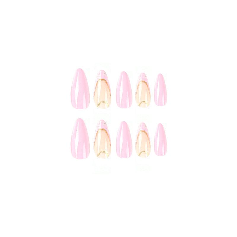 Elegant artificial nails with floral design and golden accents Bowlift