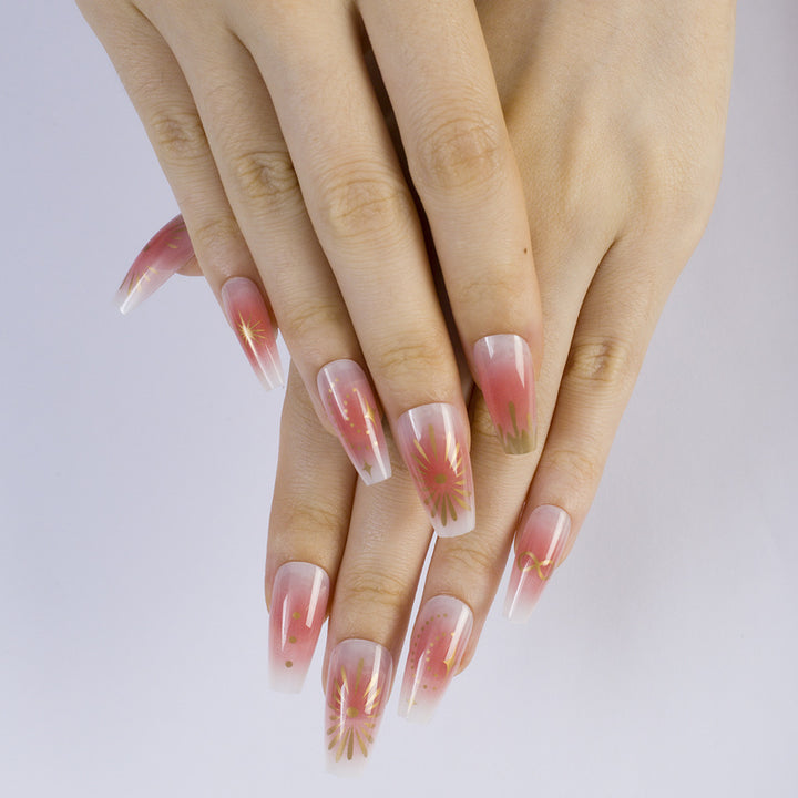 Artificial nails with floral design Bowlift