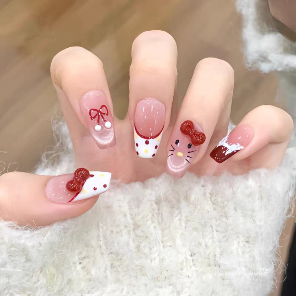 Glamorous artificial nails with playful 3D designs Bowlift