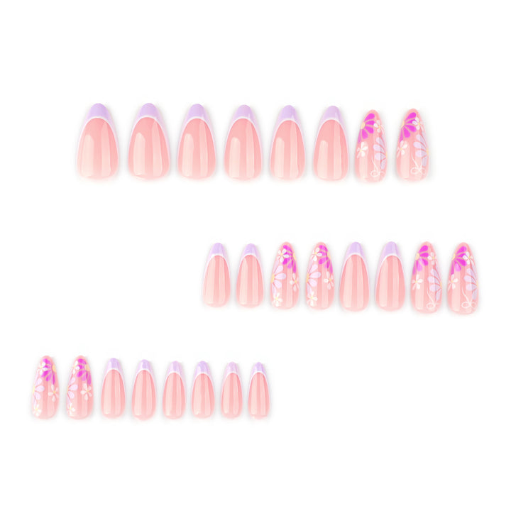 Artful nail extensions with floral accents and shine Bowlift