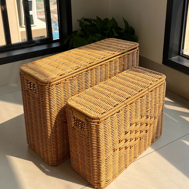 Rectangular Woven Storage Chest Bowlift