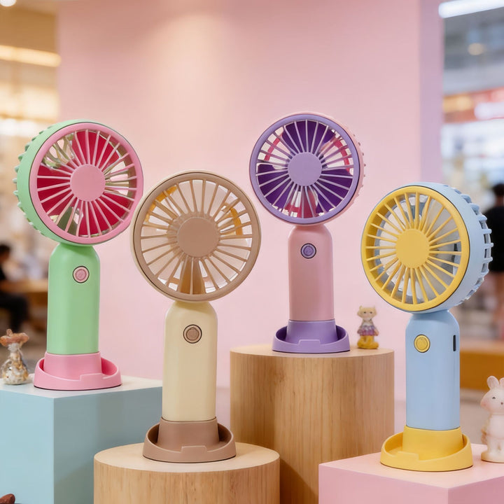 Women Portable Mini Handheld Fan with Flexible Use Bowlift