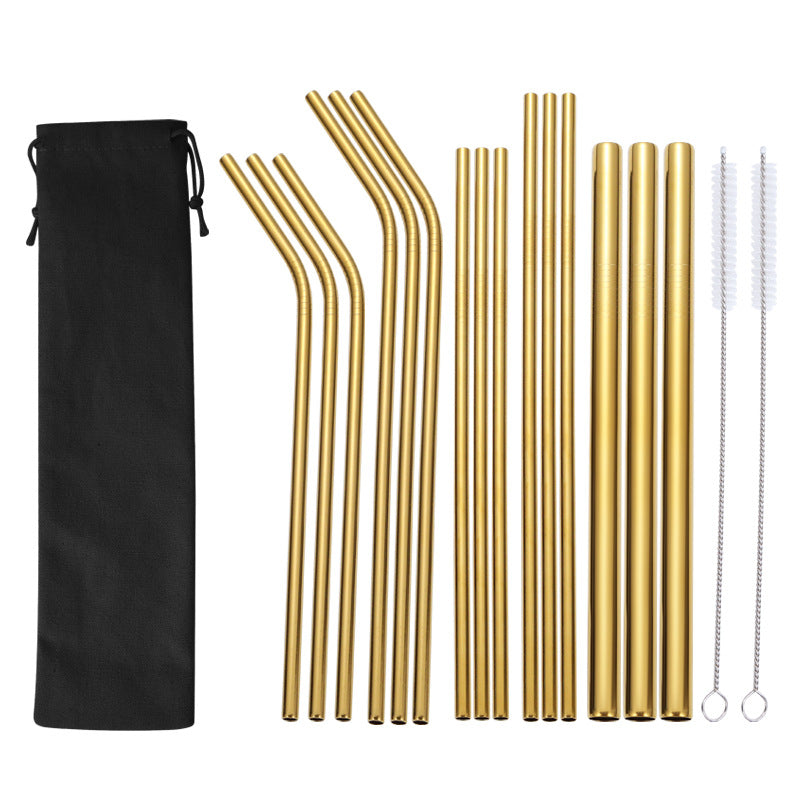Stainless Steel Straw Set with Cleaning Brushes Bowlift