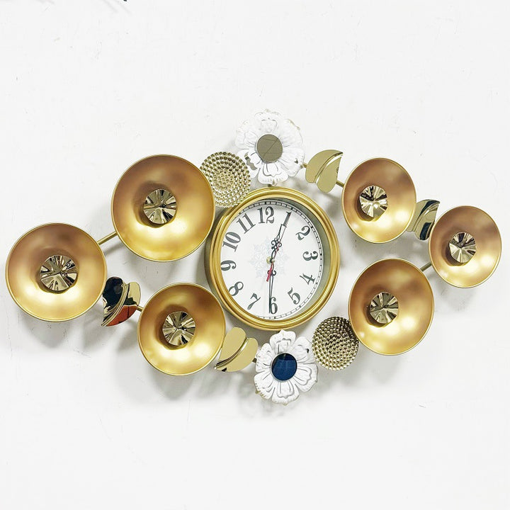 Elegant Decorative Wall Clock with Floral Accents Bowlift