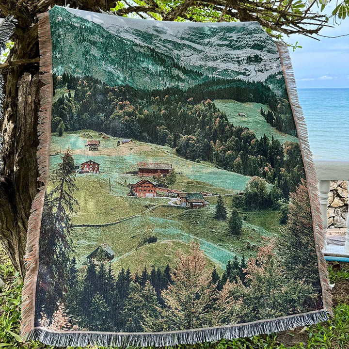 Scenic Landscape Woven Throw Blanket