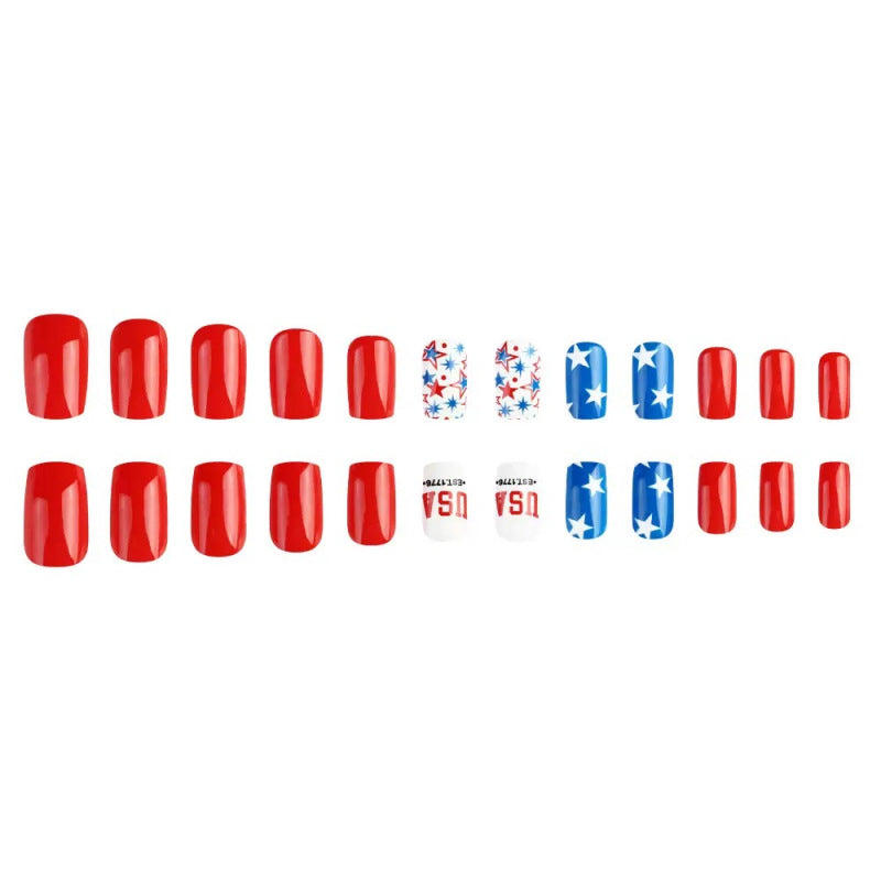 Creative artificial nails with patriotic design Bowlift