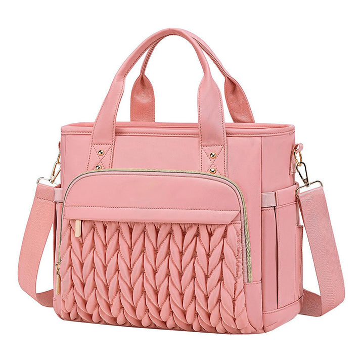 Elegant and Spacious Shoulder Bag with Woven Design Bowlift