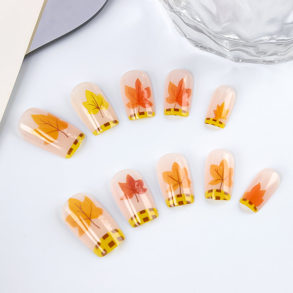 Seasonal Leaf-Themed Press-On Nails Bowlift