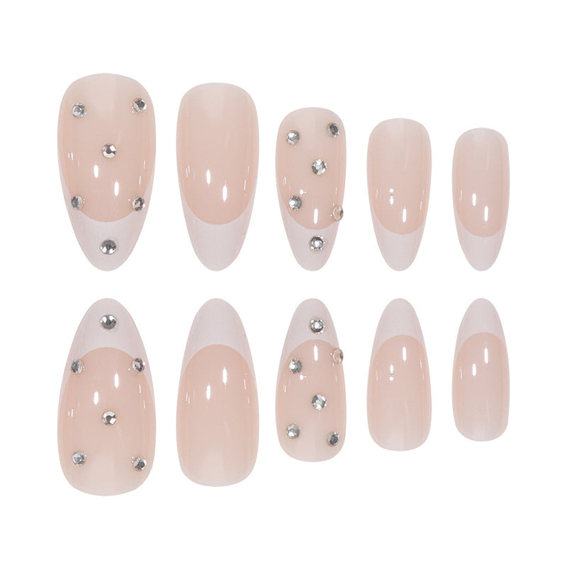 Elegant Stiletto Nail Extensions with Rhinestone Accents Bowlift
