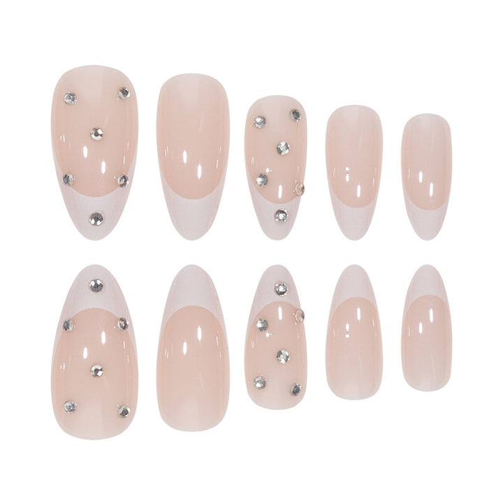 Elegant Stiletto Nail Extensions with Rhinestone Accents Bowlift