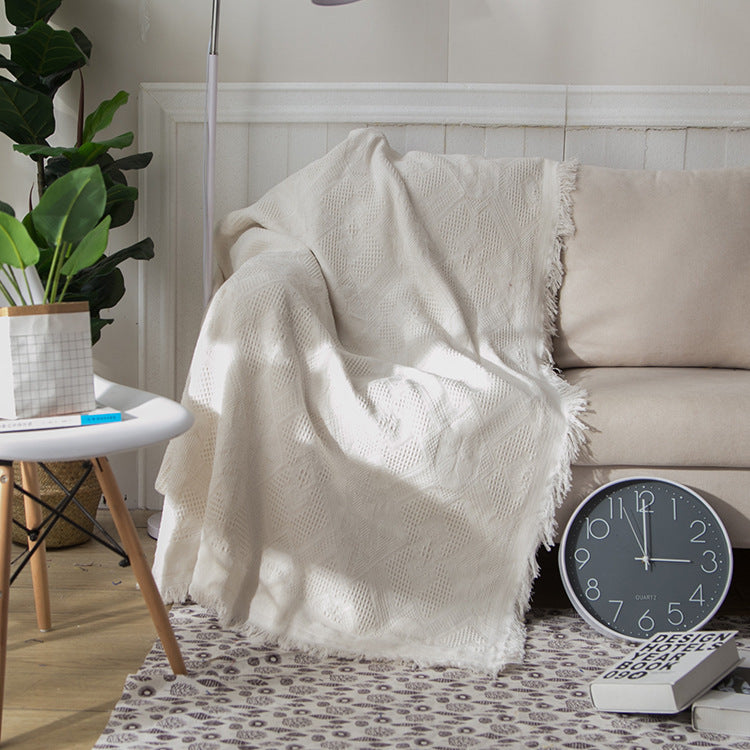 Soft Woven Textured Throw Blanket
