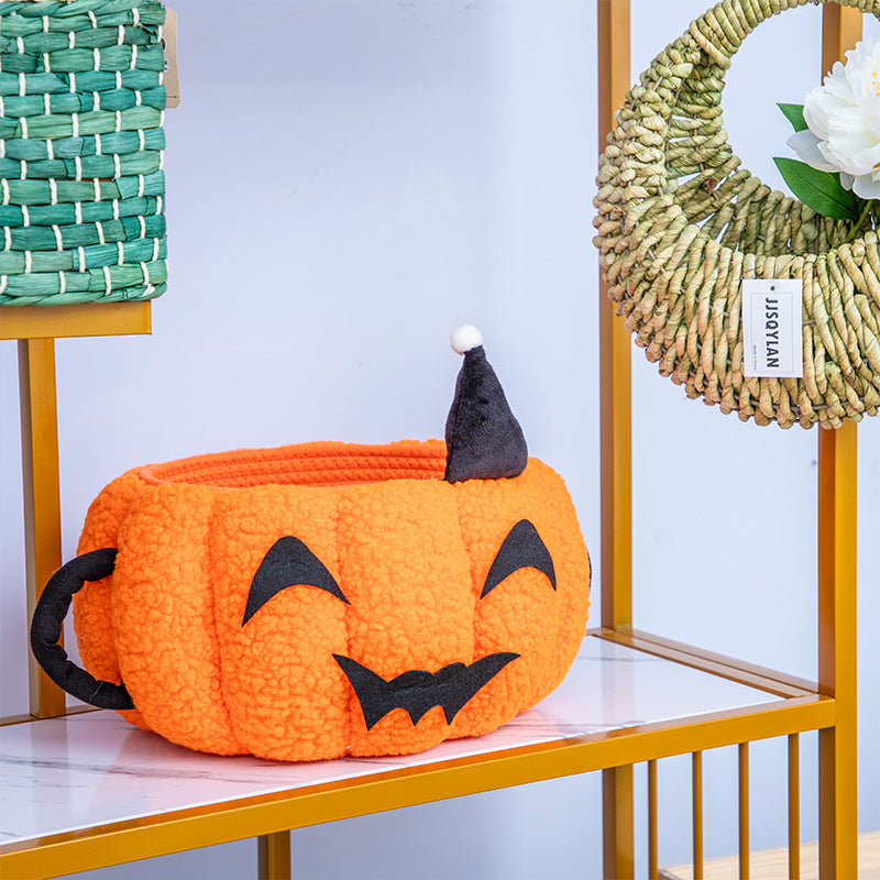Playful Decorative Storage Basket In Pumpkin Design Bowlift