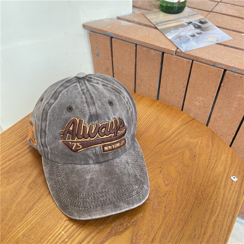 Men's Vintage-Inspired Distressed Cotton Baseball Cap Bowlift
