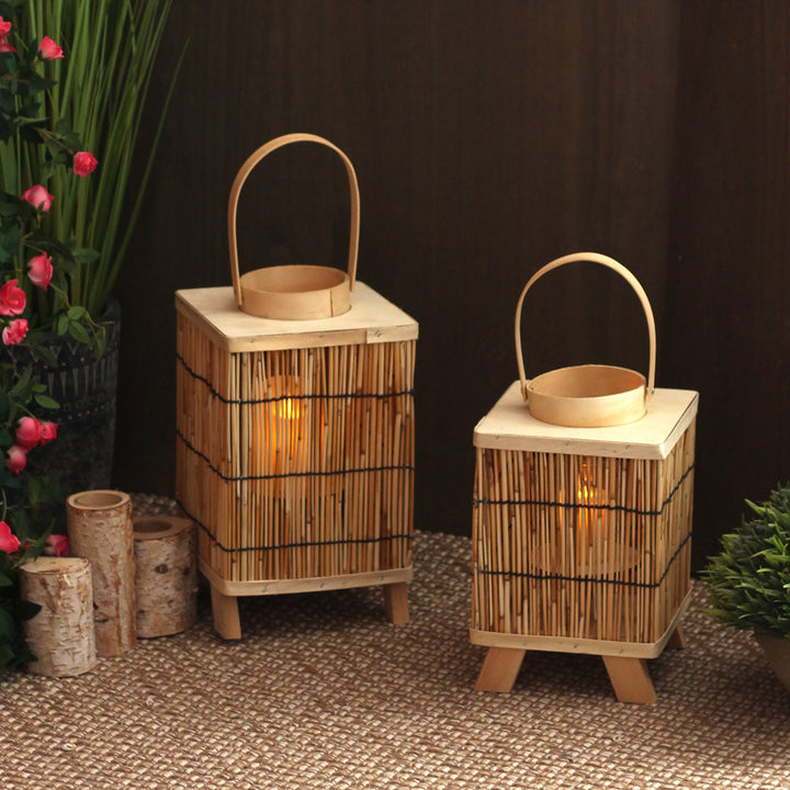 Stylish lantern made of natural materials Bowlift