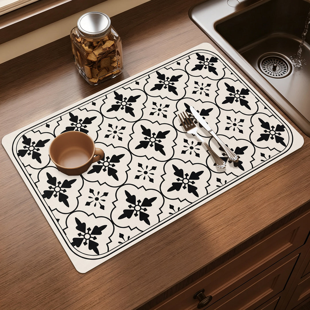 Elegant Floral Print Kitchen Mat Bowlift