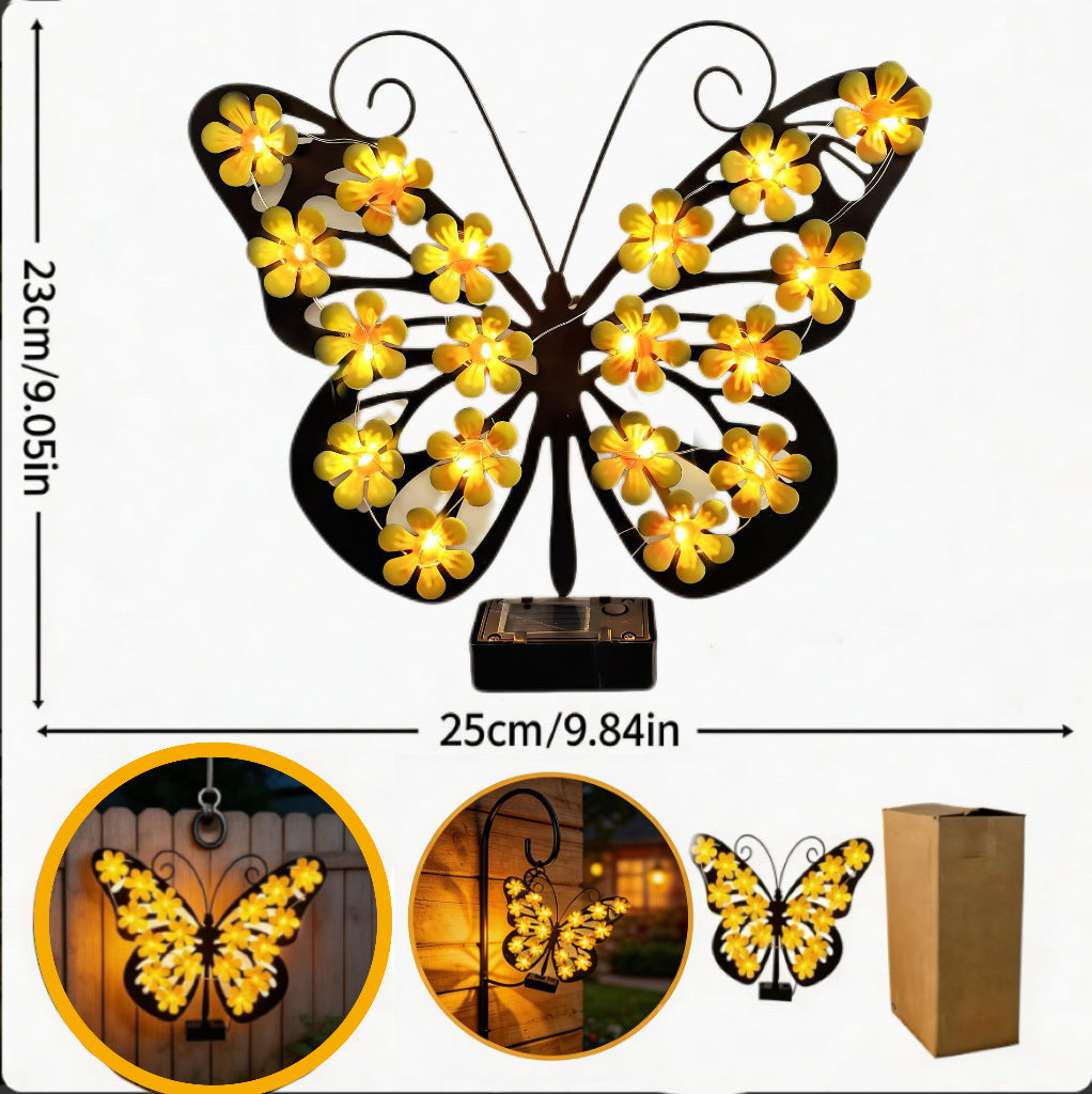 Decorative Metal Bee Wall Light With Integrated Fairy LED String And Solar Power Module Bowlift