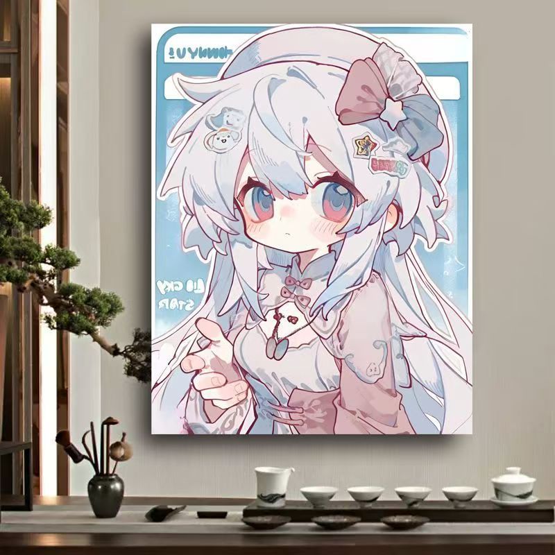 Whimsical Anime Character Canvas Art Bowlift
