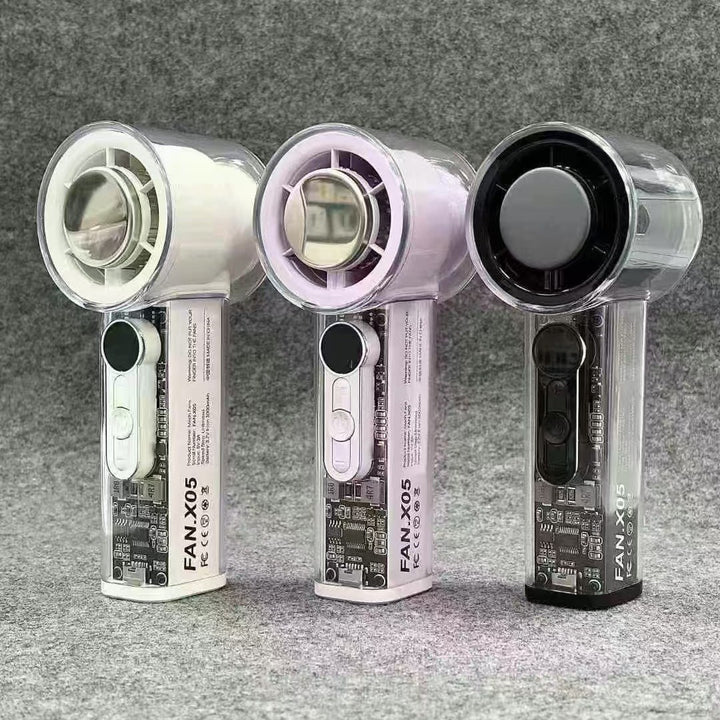 Cooling transparent handheld bladeless high-speed portable USB rechargeable fan Bowlift