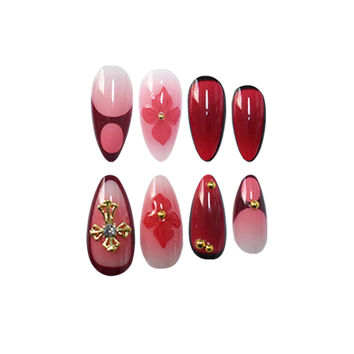 Premium Artistic Floral Stiletto Press-On Nails Bowlift