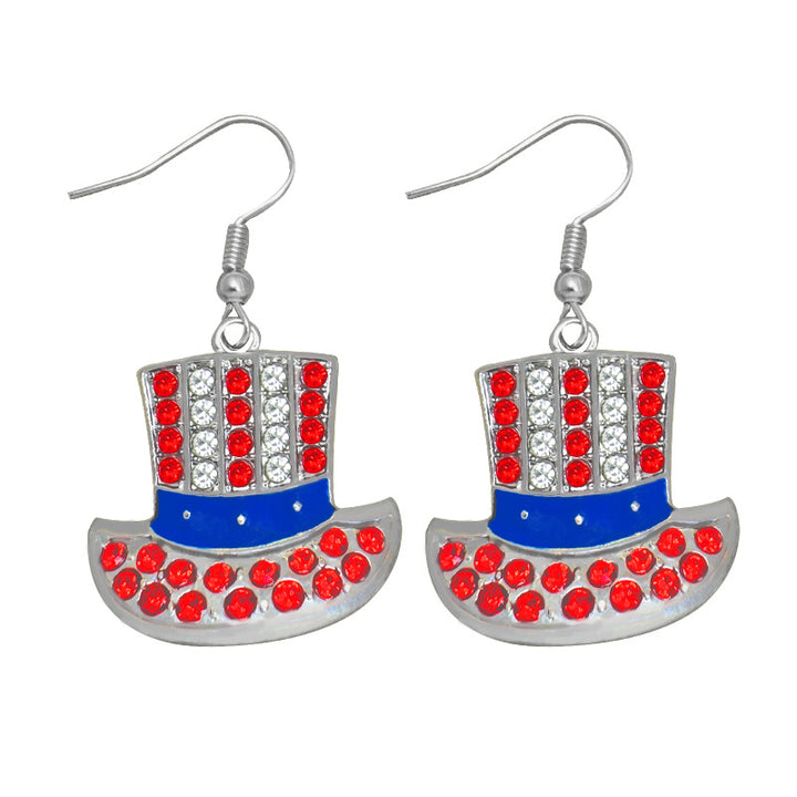 Women's earrings in flip-flop design with crystal embellishment and enamel flag motif Bowlift