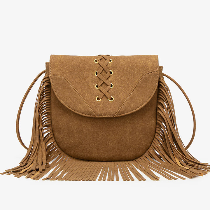 Fringe Suede Crossbody Bag