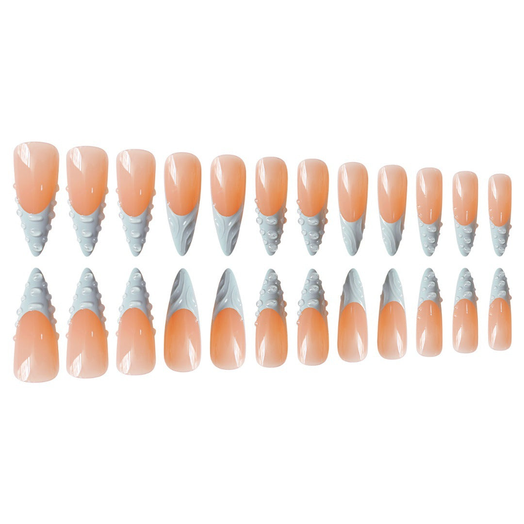 Artistic Textured Press-On Nail Art Bowlift