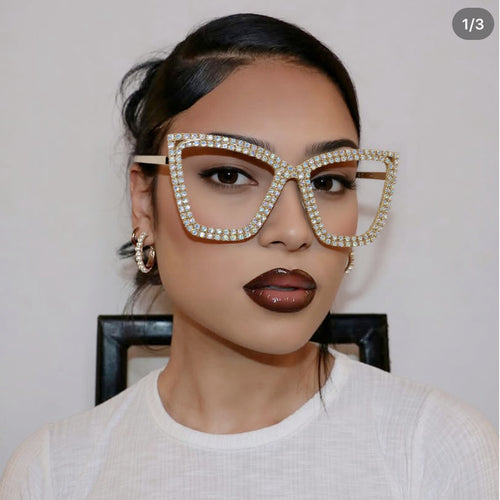 Women's extravagant sunglasses with sparkling crystal frame Bowlift