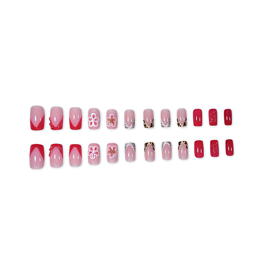 Decorative Artistic Press-On Nail Set Bowlift