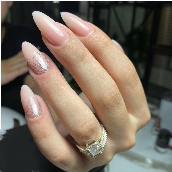 Premium Glossy Almond-Shaped Press-On Nail Tips Set Bowlift