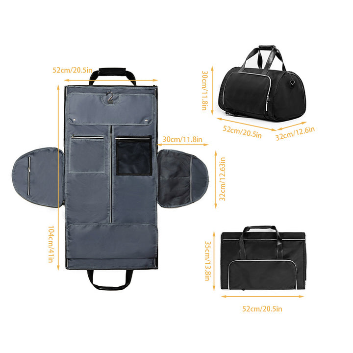 Elegant travel and sports bag with integrated suit compartment Bowlift