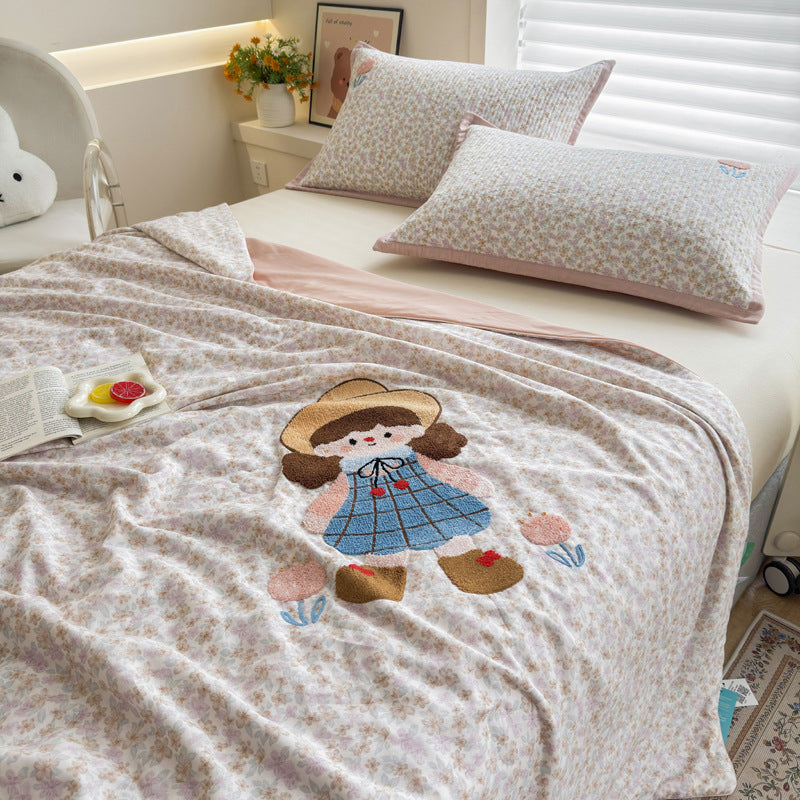 Women Cozy Bedspread with Playful Penguin Design Bowlift