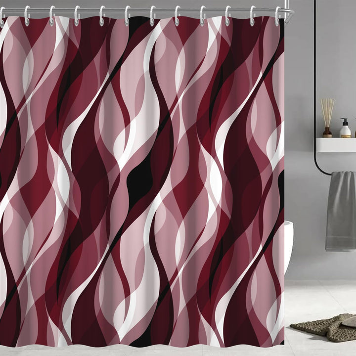 Abstract Wave Pattern Shower Curtain Bowlift