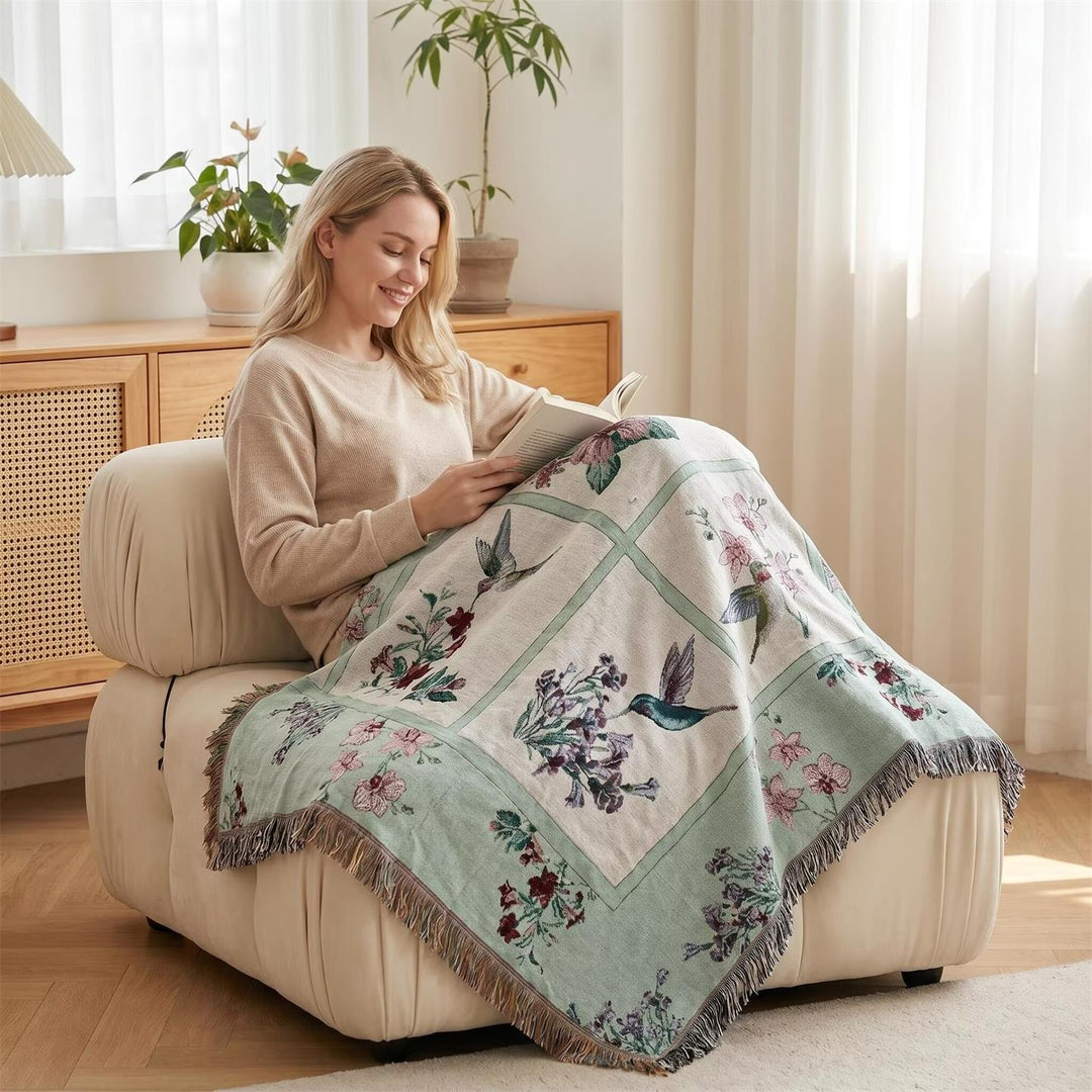 Elegant Floral Sofa Throw Cover