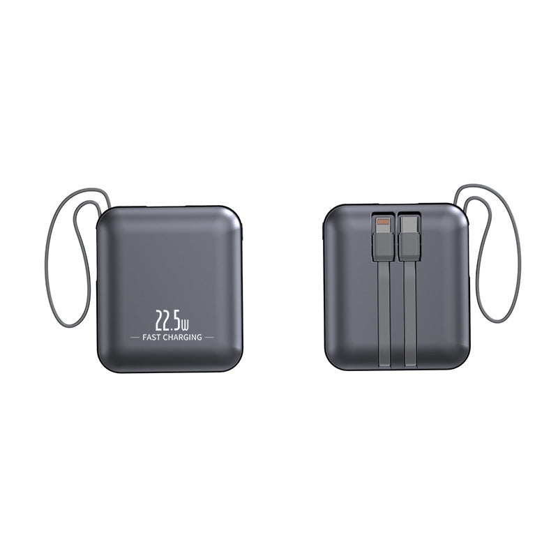 Portable power bank with fast charging function and integrated cable system Bowlift