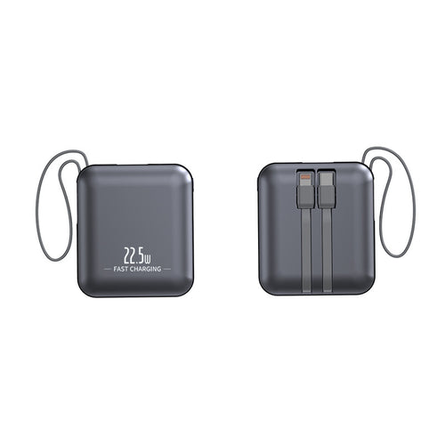 Portable power bank with fast charging function and integrated cable system Bowlift