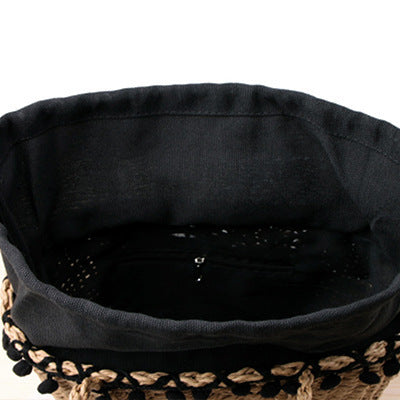 Basket bag with decorative, fringed edge Bowlift
