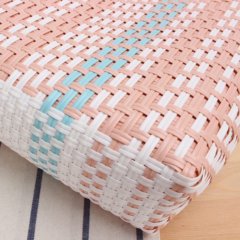 Braided Tote Bag with Colorful Design Bowlift