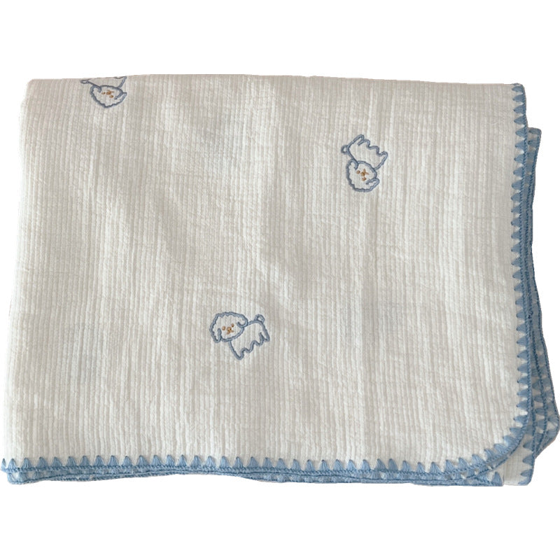 Unisex cuddly muslin blanket with cute animal design Bowlift