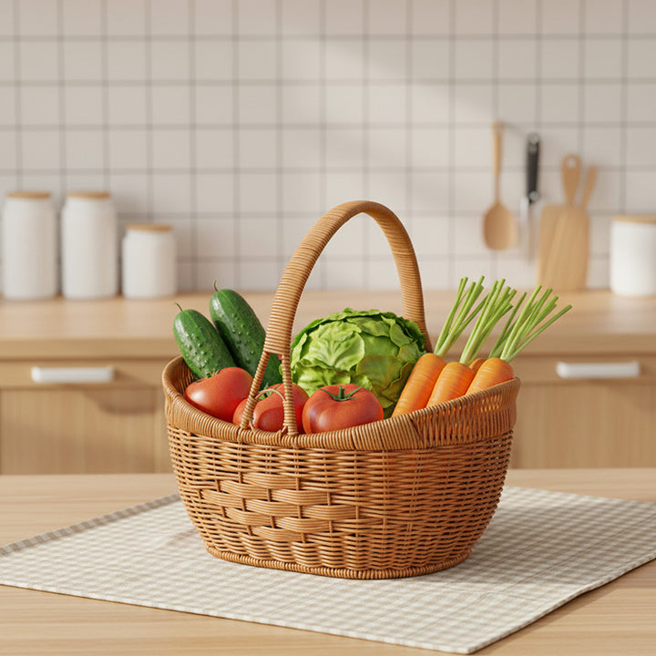 Handwoven Decorative Picnic Basket Bowlift
