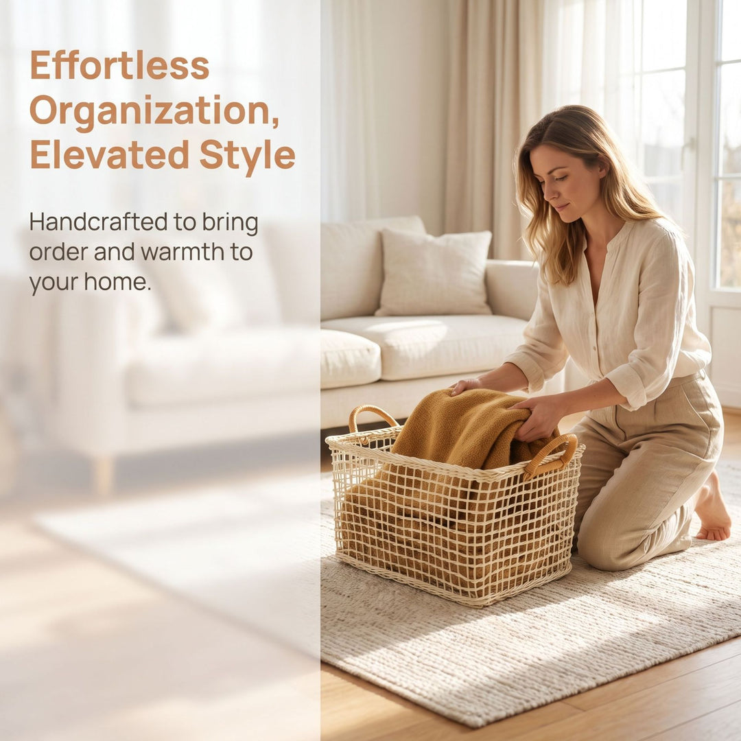 Practical storage basket with braided design Bowlift