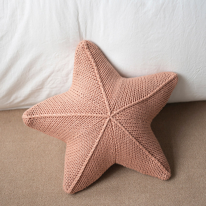 Star-Shaped Chunky Knit Decorative Cushion Bowlift